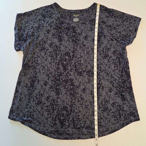 Tek Gear Essential Gear Women’s 2X Short Sleeve Top – Navy/Gray Pattern - Picture 4 of 7